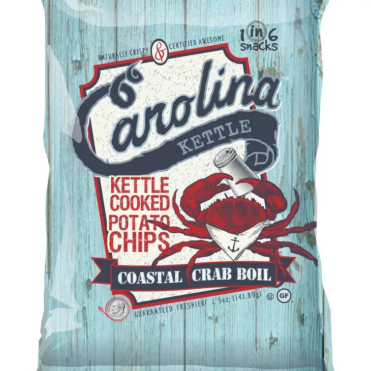 casual leather belt with large buckle for work trousers -CAROLINA KETTLE - CRAB BOIL CHIPS 5OZ