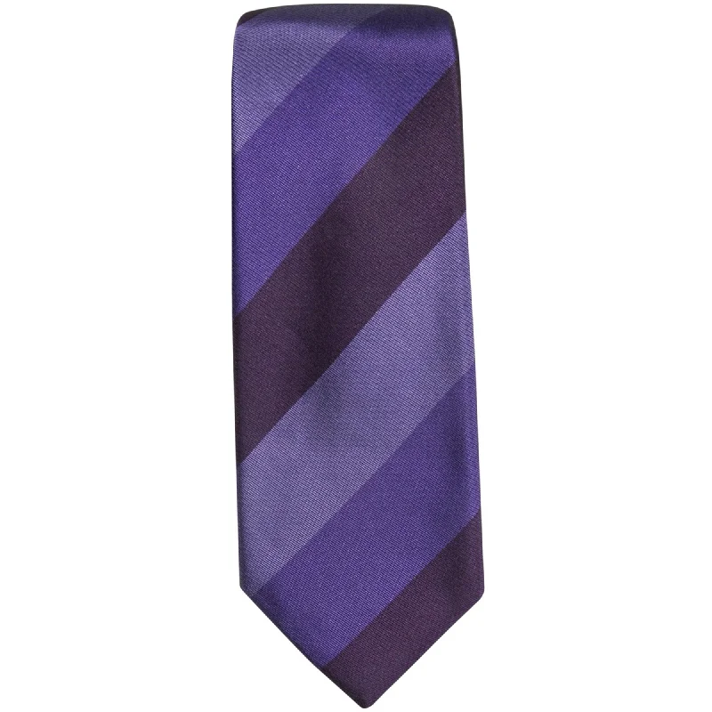 vibrant silk necktie sets for office wear-Alfani Mens Bennington Stripe Self-tied Necktie, Purple, One Size - One Size