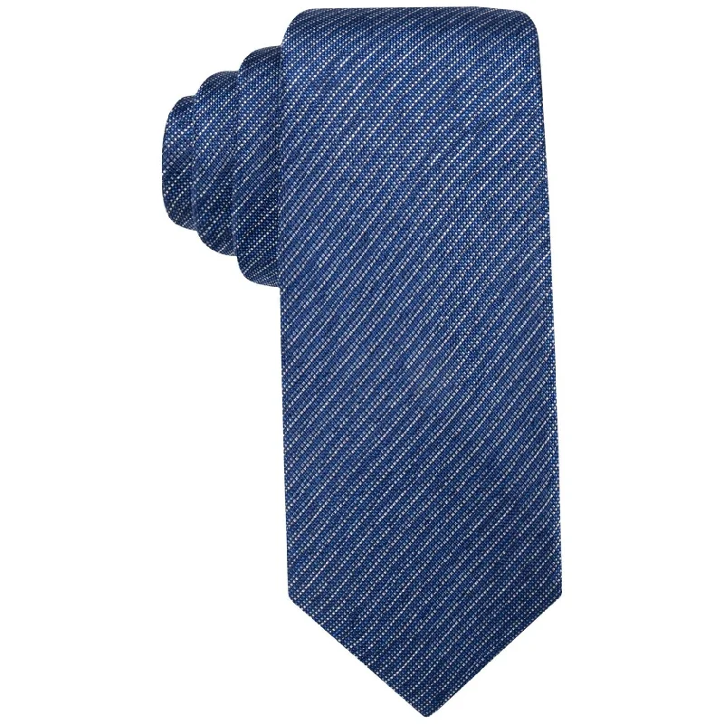 slim-fit silk neckties for office wear-Alfani Mens Thompson Self-tied Necktie, Blue, One Size - One Size