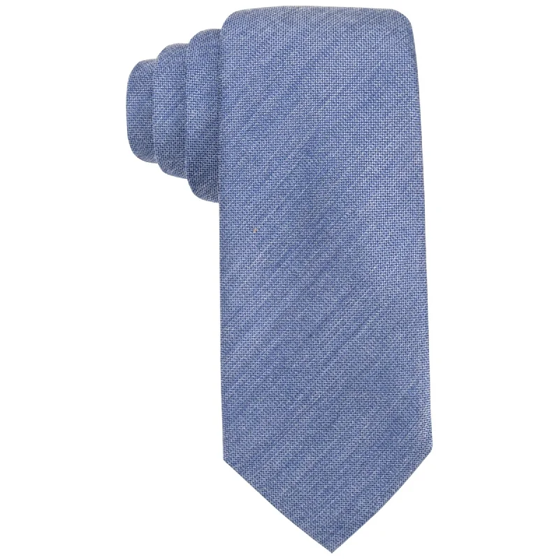 unique silk necktie colors for men-Alfani Mens Wooster Self-tied Necktie, Blue, One Size - One Size