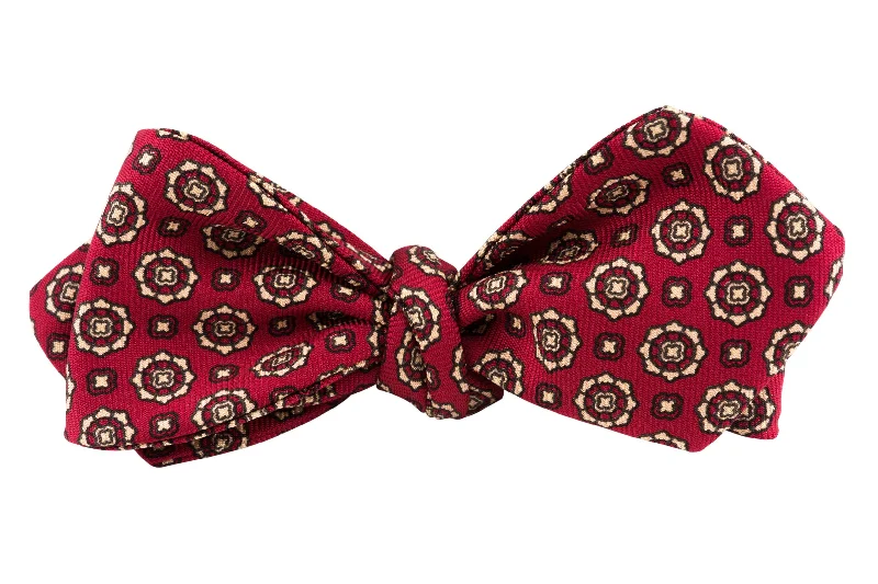 affordable silk bow ties for business events-Red & Buff Neats Ancient Madder Silk Bow Tie