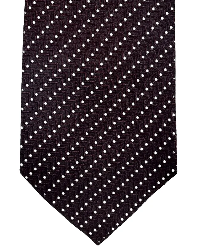 affordable wedding necktie colors for men-Armani Silk Tie Maroon Silver Stripes