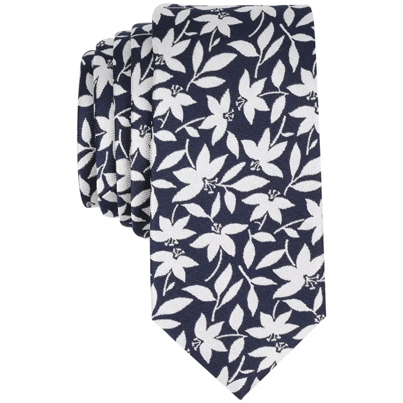 silk necktie ideas for corporate events-Bar Iii Mens Bossen Floral Self-Tied Necktie - One Size