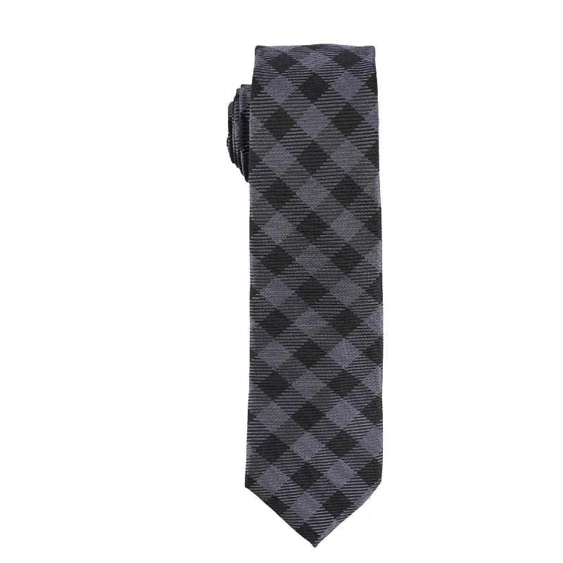 affordable silk bow ties for weddings-Bar Iii Mens Coronie Plaid Self-Tied Necktie - One Size