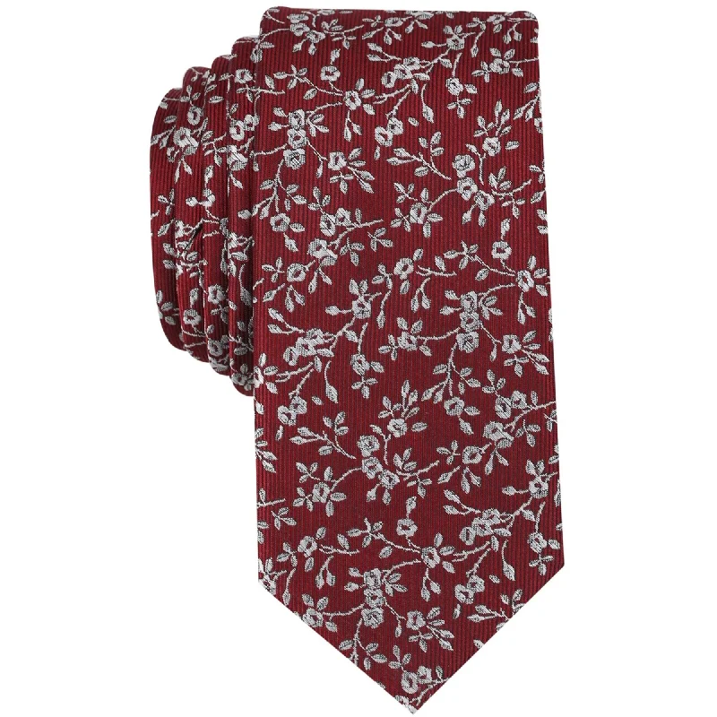 luxurious silk necktie sets for weddings-Bar Iii Mens Farens Floral Self-Tied Necktie - One Size