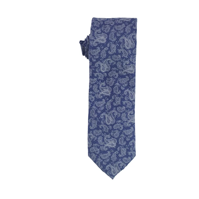 stylish silk necktie sets for office events-bar III Mens Maura Paisley Self-tied Necktie, Blue, One Size - One Size