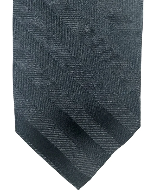 fashionable silk necktie sets for business wear-Barba Sevenfold Tie Charcoal Gray Stripes