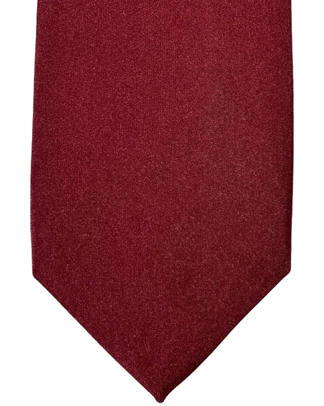 stylish wedding necktie ideas for men-Barba Sevenfold Tie Maroon Solid Design - Sartorial Neckwear