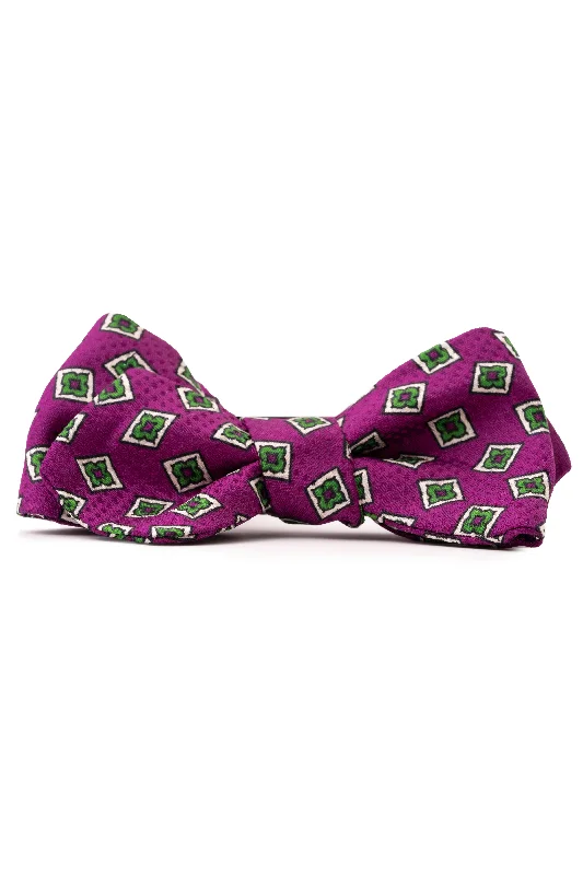 business silk tie options for formal events-Begonia Purple & Diamond Jacquard Bow Tie