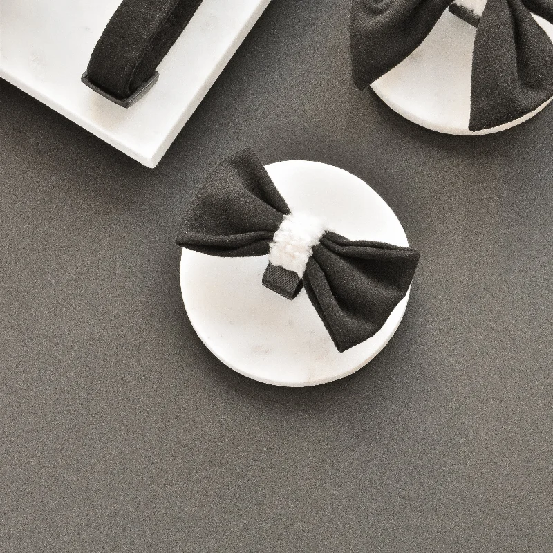 stylish silk necktie designs for formal events-Black Aviator Bow Tie