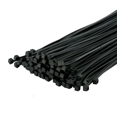 fashionable silk necktie sets for business wear-Black Cable Ties In Various Sizes - 100 Pcs