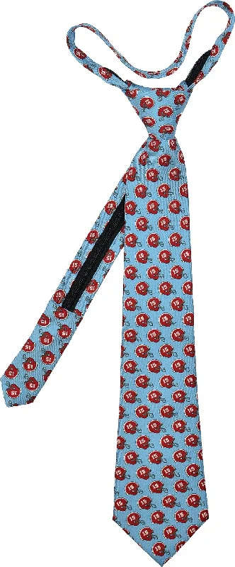 luxurious silk ties for wedding parties-Crimson Helmet Zip Tie - Blue