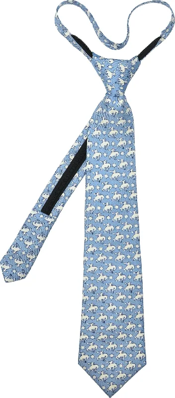 vibrant silk necktie sets for office wear-Bronco Zip Tie - Blue