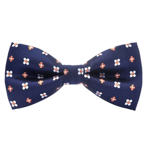 unique business silk necktie designs-Classy Men Blue Flower Bow Tie