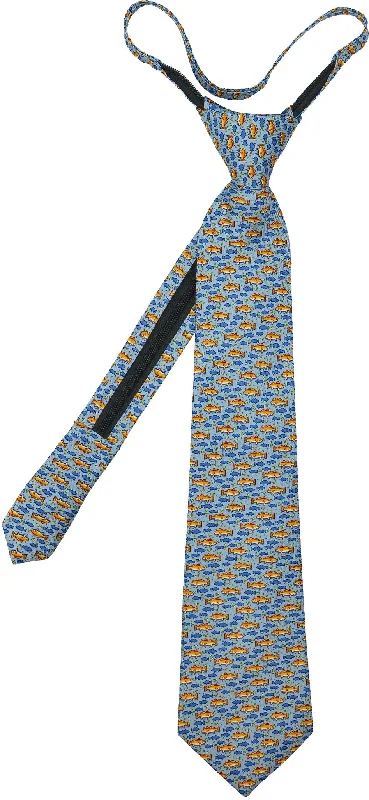 fashionable silk ties for business events-Redfish Zip Tie - Blue