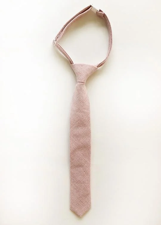 luxury silk necktie designs for men’s weddings-Boys' Tie - Blushing Linen