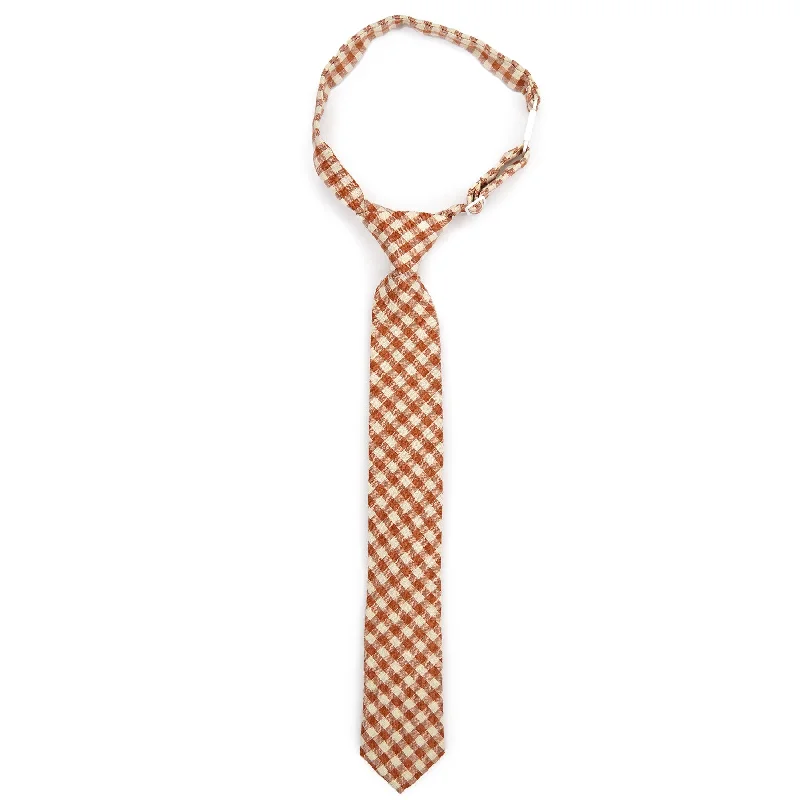 designer silk ties for office wear-Boys' Tie - Toffee