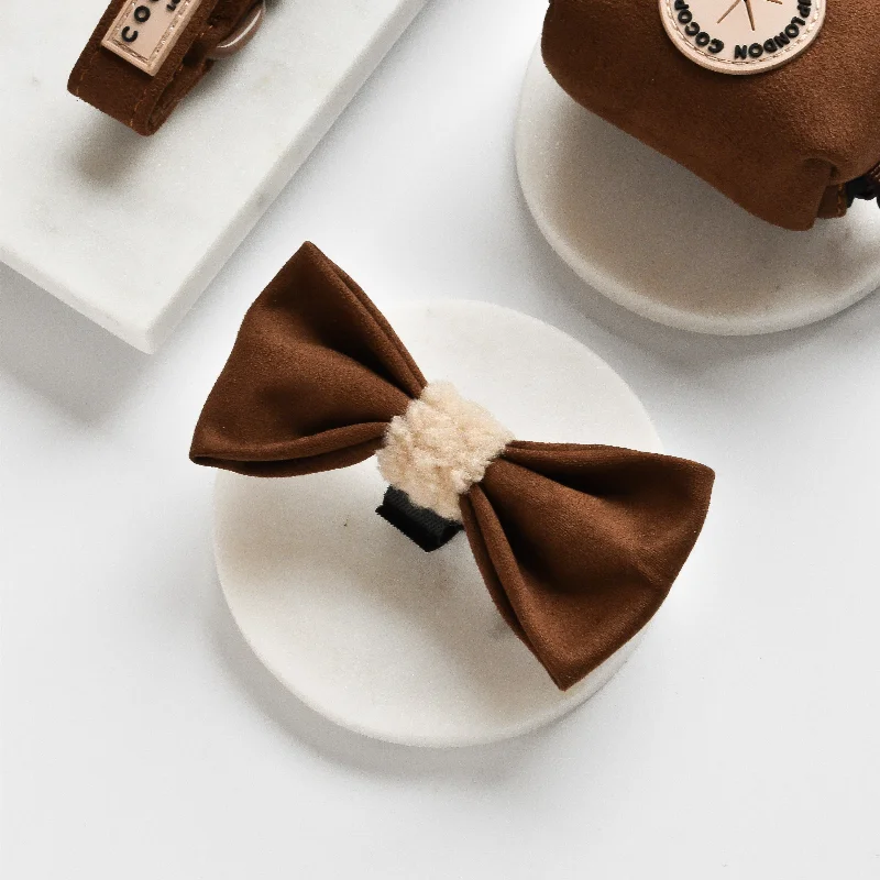 luxury silk necktie options for wedding parties-Brown Aviator Bow Tie