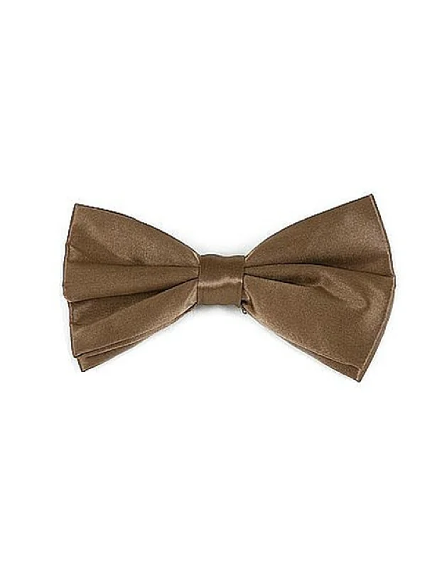 unique office silk tie options-Brown Silk Bow Tie