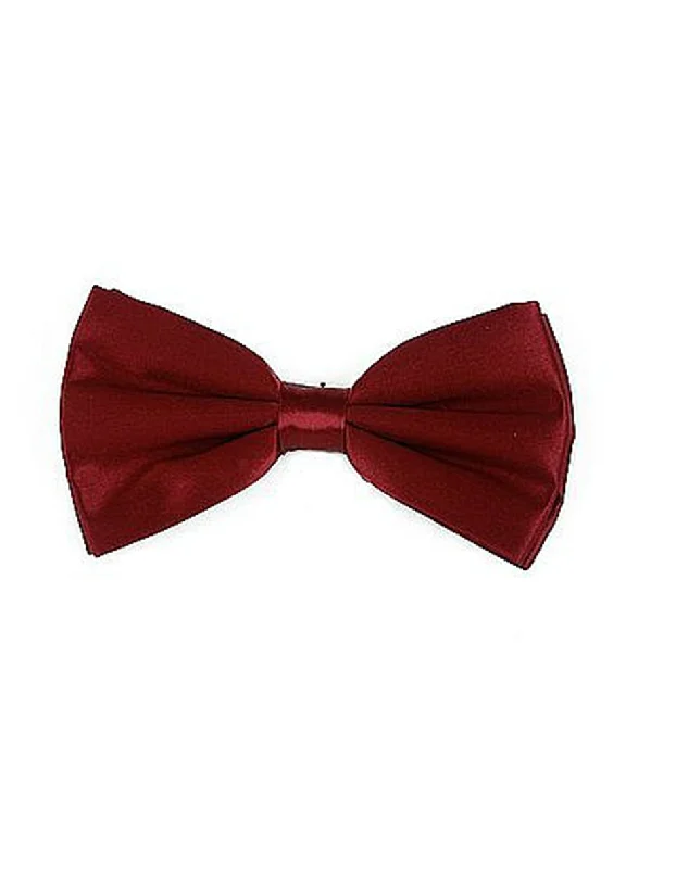 elegant wedding necktie designs for men-Burgundy Self-Tie Bow Tie