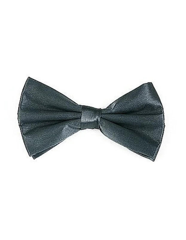 modern silk tie styles for weddings-Charcoal Self-Tie Bow Tie