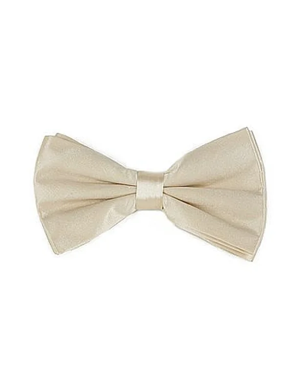 classic wedding silk necktie sets-Ivory Bow Tie