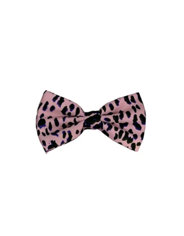 luxury silk necktie designs for men’s weddings-Pink Cheetah Bow Tie