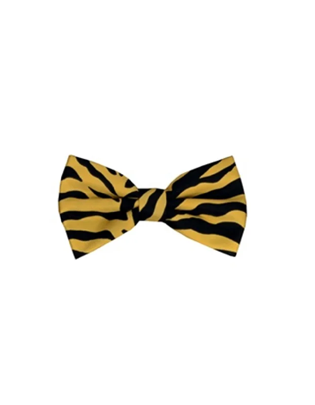 elegant silk necktie styles for business-Yellow Animal Print Bow Tie