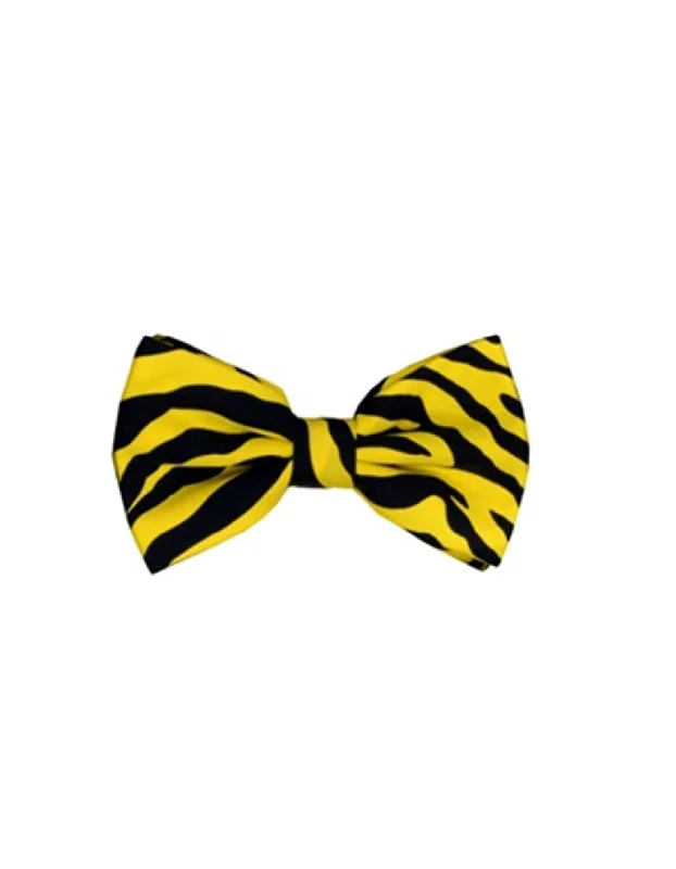 premium silk necktie options for weddings-Yellow Animal Bow Tie