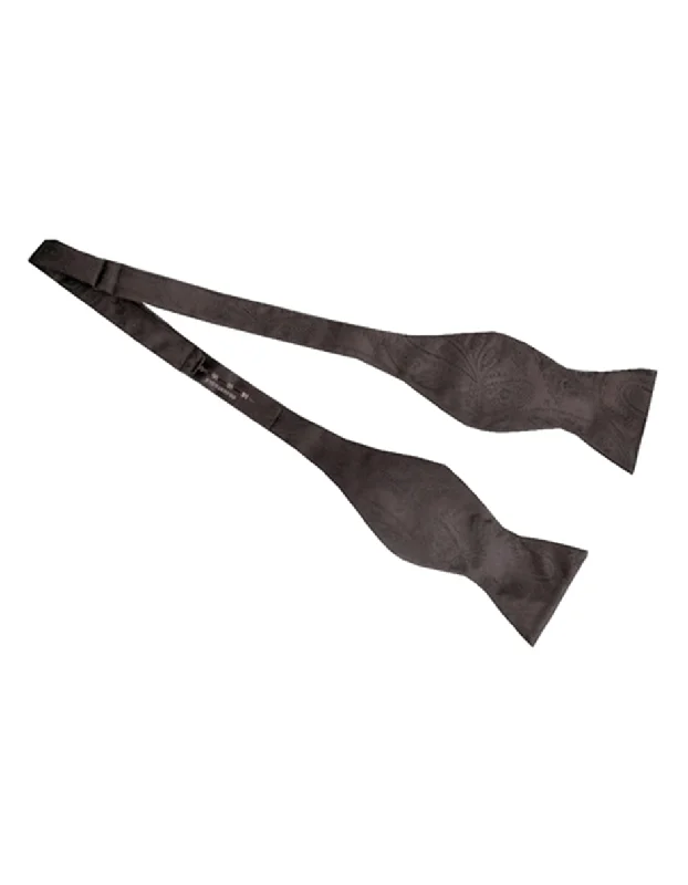 affordable designer silk necktie colors-Charcoal Self-Tie Bow Tie Set