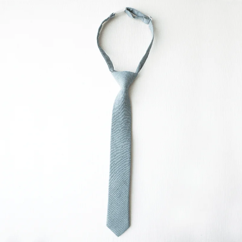 business silk necktie styles for men-Boys' Tie - Dusty Blue