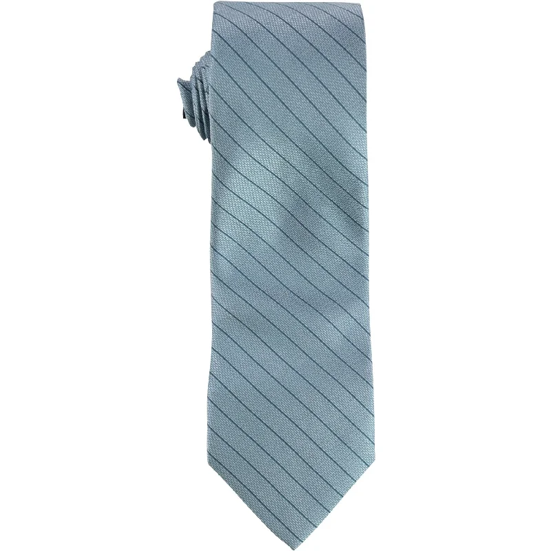 classic silk necktie styles for men-Calvin Klein Mens Pin Stripe Self-tied Necktie, Blue, One Size - One Size