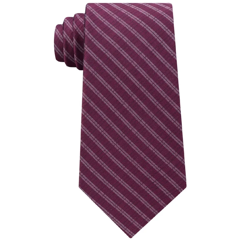 trendy wedding necktie colors for men-Calvin Klein Mens Stripe Self-tied Necktie, Purple, One Size - One Size