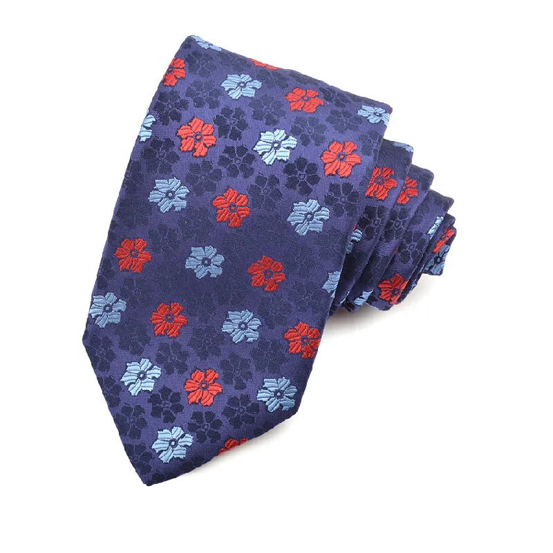 modern office silk tie designs for men-Christian Paul by Sidonio's Silk Woven Jacquard Flower Neck Tie S37014