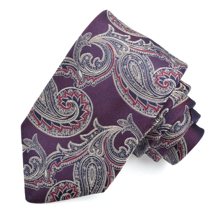 affordable silk necktie combinations for men-Christian Paul by Sidonio's Silk Woven Jacquard Paisley Neck Tie K40033