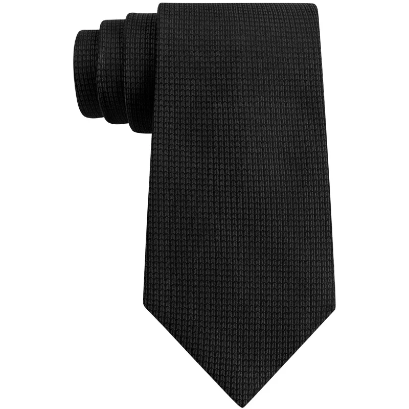 elegant wedding necktie designs for men-Club Room Mens Knit Self-tied Necktie, Black, One Size - One Size