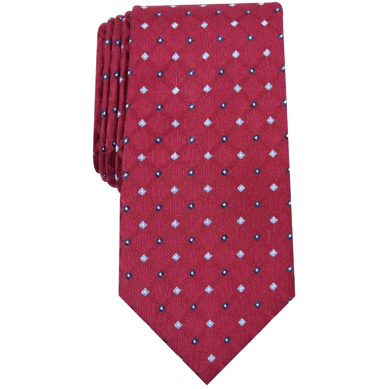 best silk necktie ideas for weddings-Club Room Mens Linked Neat Self-tied Necktie, Red, One Size - One Size