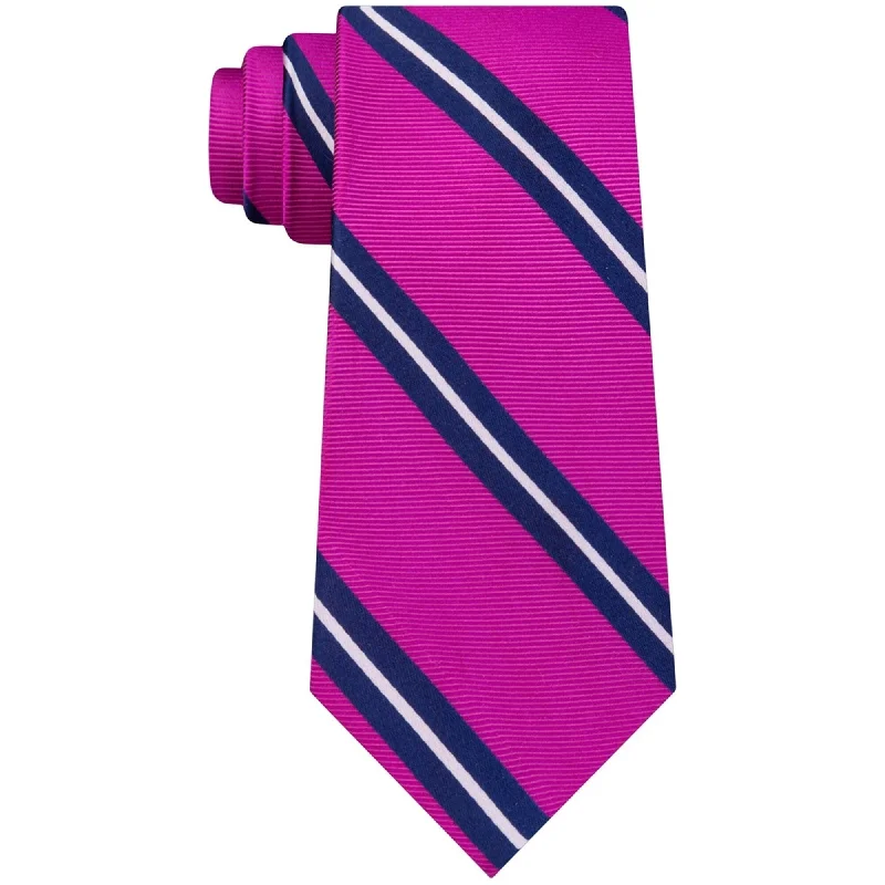 slim-fit silk neckties for office wear-Club Room Mens Stripe Self-tied Necktie, Purple, One Size - One Size