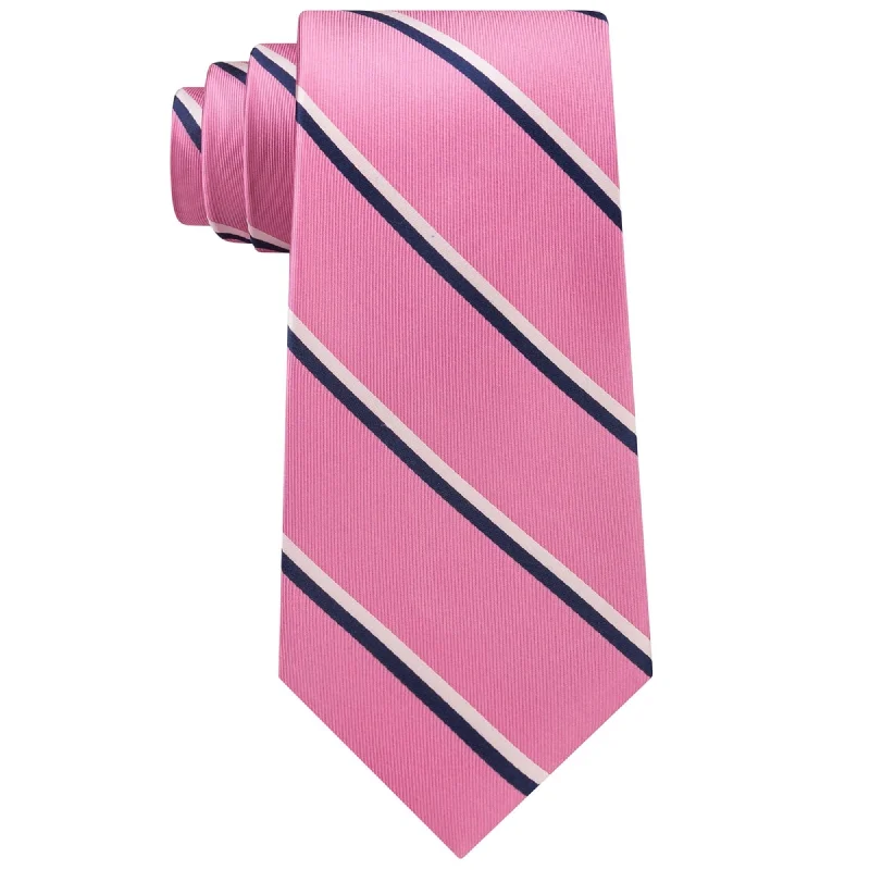 stylish silk necktie combinations for business-Club Room Mens Twill Stripe Self-Tied Necktie - One Size