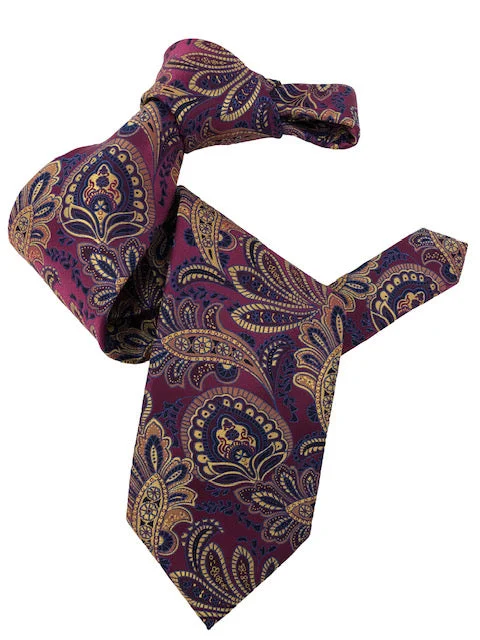 best silk necktie ideas for weddings-DMITRY 7-Fold Fuchsia Patterned Italian Silk Tie