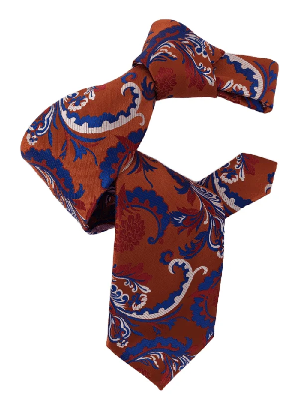 stylish business silk necktie ideas-DMITRY 7-Fold Men's Orange Patterned Italian Silk Tie