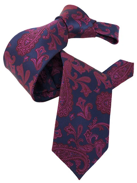 stylish patterned silk ties for business wear-DMITRY 7-Fold Purple/Magenta Paisley Italian Silk Tie