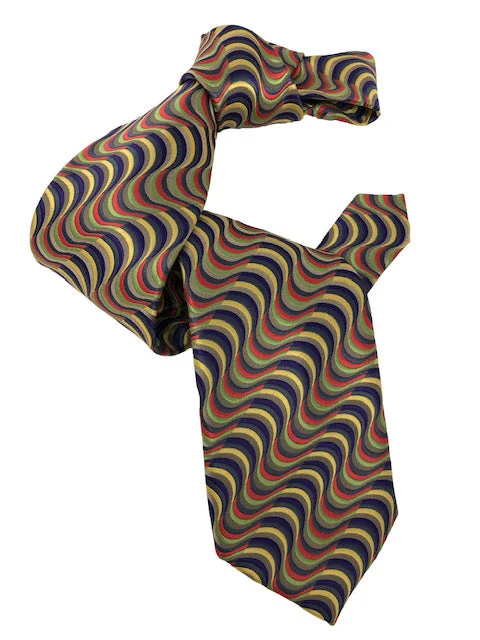 silk necktie ideas for wedding celebrations-DMITRY 7-Fold Multi Colored Patterned Italian Silk Tie