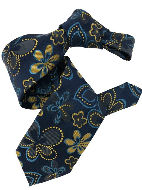 luxury silk necktie designs for office wear-DMITRY 7-Fold Teal Patterned Italian Silk Tie