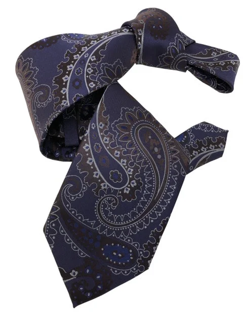 designer silk necktie packs for weddings-DMITRY 7-Fold Purple/Brown Paisley Italian Silk Tie