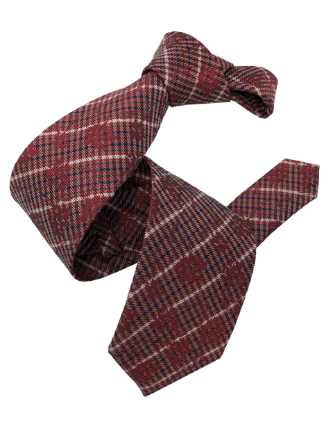 silk necktie combinations for wedding parties-DMITRY Men's Red Patterned Italian Silk Tie