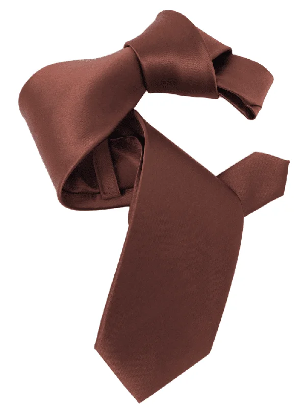 best office silk necktie designs for men-Dmitry Men's Copper Solid Italian Silk Tie & Pocket Square Set