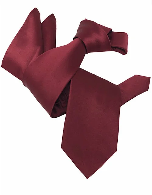 elegant necktie sets for business events-DMITRY Men's Solid Burgundy Italian Silk Tie & Pocket Square Set