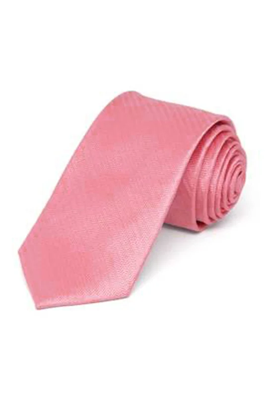 stylish patterned silk ties for business wear-Coral Pink Satin Skinny Neck Tie