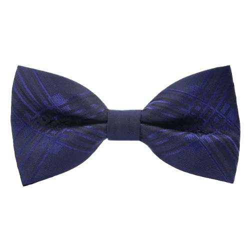 business silk tie sets for formal wear-Classy Men Dark Blue Bow Tie